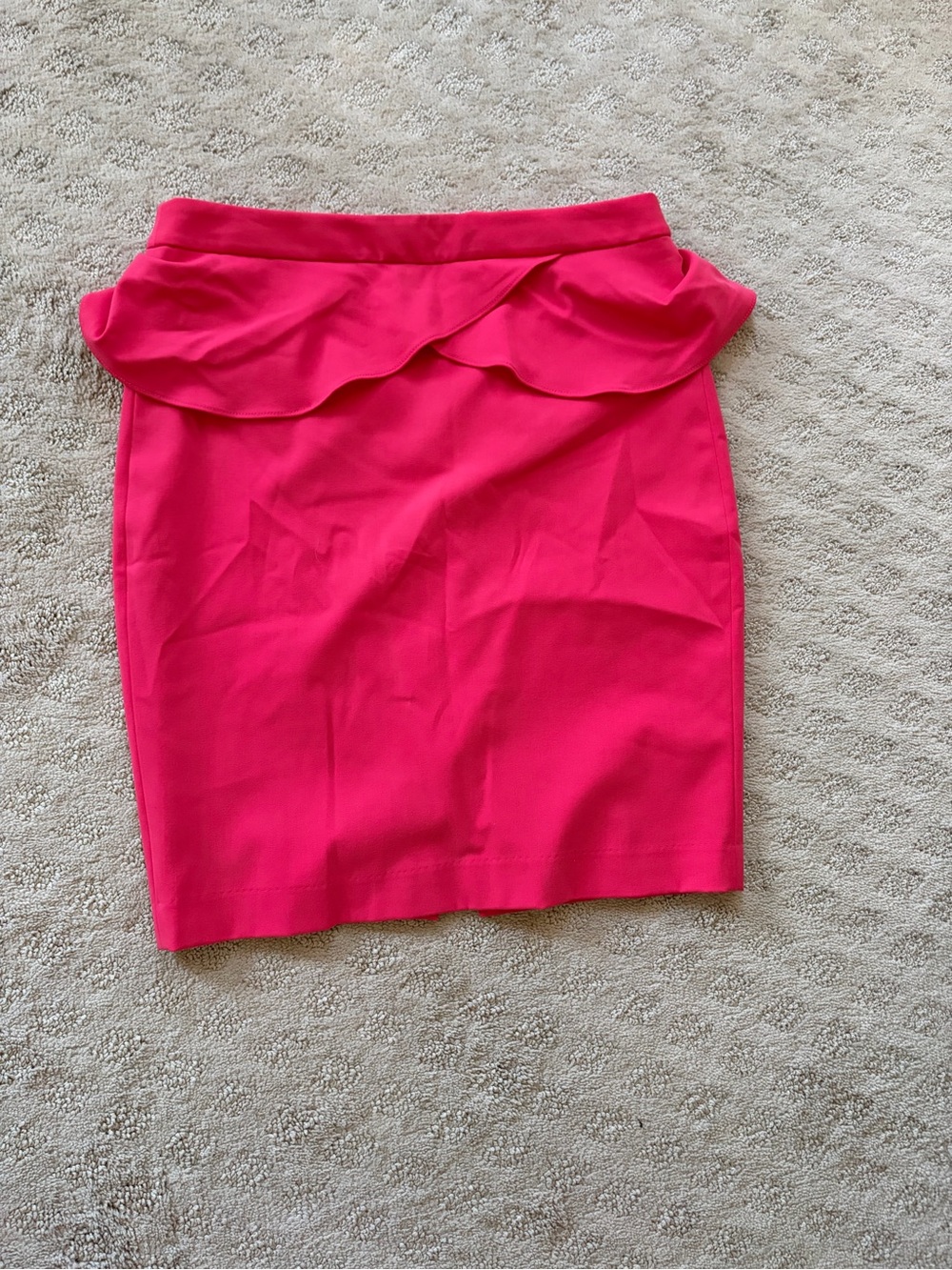 Express Hot Pink Ruffle Waist Pencil Skirt